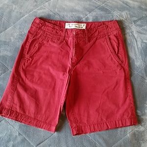 Dark Red American Eagle Prep Shorts